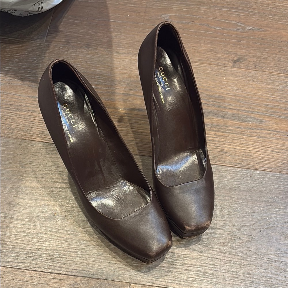 Gucci Women's Dark Brown Leather Heels